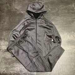 OAKLEY Skull Zip Hoodie Track Jacket Pants Set Up Gray Tag S/M オークリースカル ジップパーカー セットアップ 光沢 杢グレー 上S/下M