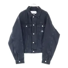 Calvin Klein Jeans (カルバンクラインジーンズ) Oversized Fit 胸ロゴパッチ デニム ジャケット ブラック