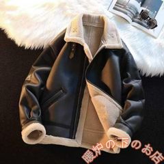 ジャケット 厚手 ボア メンズ スエード 裏起毛 もこもこ アウター あったか 秋 フェイクムートンジャケット 冬 フェイクムートンコート ボ051525