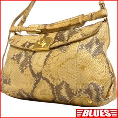 B LOUNGE パイソン 本革 チェーン ショルダーバッグ 保存袋 イタリア製 