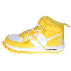 NIKE (ナイキ) ×OFF-WHITE AIR FORCE 1 MID SP LTHR オフホワイト エア フォース 1 ミッドカットスニーカー ホワイト/イエロー US10/28cm DR0500-101
