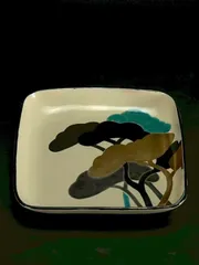 079乾山写 梅花形 小鉢 菓子鉢 九谷味渓窯 矢口永寿 共箱 九谷焼 鉢