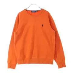 POLO RALPH LAUREN (ポロラルフローレン) LONG SLEEVE-SWEATSHIRT フロント刺繍ロゴ クルーネックスウェット トレーナー オレンジ LSCNM6
