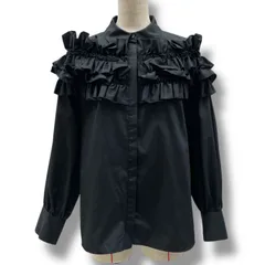 TREFLE+1 トレフルプラスワン ブーケブラウス シャツ フリル 丸襟 長袖 トップス 230223S 黒 ブラック フリーサイズ レディース 通年 ゴーゴー古着マルイ北千住店 1 No.1325