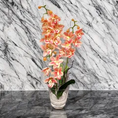 🌺【高さ約40cm】シンビジウムのアートフラワー3個セット🌺 新年　お正月　新規オープン　年末年始　開店祝い　事務所開き　お祝い　装花 祝花　• 	フラワーアレンジメント • 	造花  • 	インテリアフラワー　エレガント / リビング映え