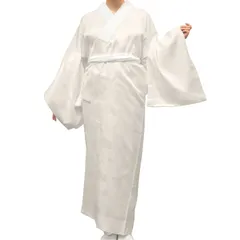 洗える長襦袢 半衿付き 地紋入り ベージュ LLサイズ 流水柄 無双袖