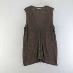 BCBG レディース 85-155 リネン混 ベスト K9034