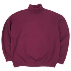 タルテックス TULTEX 90s 90年代 ブランクスウェット タートルネック 無地 MADE IN USA アメリカ製 オールド ヴィンテージ 古着 メンズ スウェットシャツ トレーナー バーガンディー エンジ XL【中古】