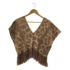 TAN / タン | 2023SS | ジャガード フリンジ ジラフベスト | F | ブラウン | レディース