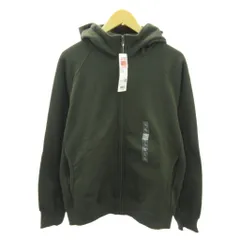 ユニクロ UNIQLO タグ付き ヒートテックボアスウェットフルジップパーカー フーディ 長袖 L カーキ 341-451674 1125