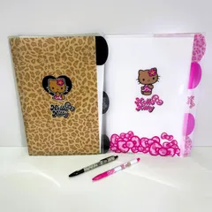 日焼けギャルキティ クリアファイル&シャーペン・ボールペン 4点セット【新品未使用】