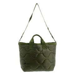 【美品】  MADISON BLUE / マディソンブルー | 2way ロゴショルダー付き ミリタリー キルティング ハンド トートバッグ | カーキ | レディース