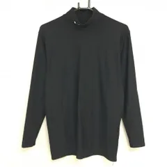 アンダーアーマー 長袖ハイネックシャツ 黒 ロゴ白 ストレッチ メンズ XL ゴルフウェア UNDER ARMOUR