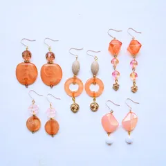 ピアス　５点セット　ピンク　ブラウン　まとめ売り　茶系　お得　プチプラ　低価格　大人可愛い　セット売り