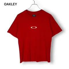 オークリー OAKLEY 90s 立体ロゴ Tシャツ センターロゴ y2k 半袖 赤 レッド メンズ ユニセックス