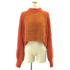 sacai / サカイ | ウール バイカラー ニット セーター | オレンジ系 | レディース