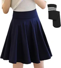 Lunon 女装 コスプレ服 大きいサイズ 無地 ミニスカート 可愛いを発信 SNS映え ニーハイソックス セット 女装男子 オトコの娘 セクシー 男性 メンズ 用 (ネイビー,  XL-XXL)