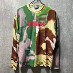 DIESEL／long sleeves shirt 長袖Tシャツ 総柄ロンT サイズXS グリーン系 ディーゼル 