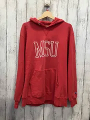 Champion チャンピオン メンズ パーカー 前V レッド フーディ 90s 青タグ USA製 MSU サイズL