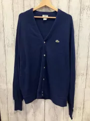 LACOSTE ラコステ メンズ カーディガン ネイビー 80～90s オーロン USA製 サイズXL