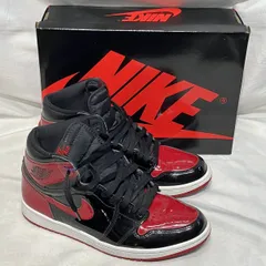 NIKE エアジョーダン1 RETRO HI GH OG パテントブレット ホワイト レッド ブラック サイズ27 555088-063 箱有り ナイキ