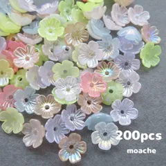 241【フラワーカボション】約200個入り　アクリル　フラワー　ビーズキャップ