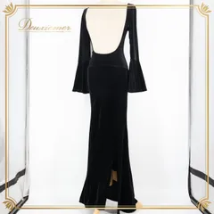 ベリーダンス 衣装 バラディドレス ブラック系 ベロア 光沢 ワンピース ドレス 無地 シンプル スリット セクシー 黒 高級感 ダンス衣装 ステージ衣装 バラディ オールブラック 上品