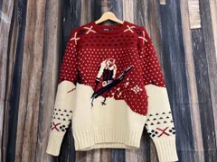 POLO RALPH LAUREN ポロラルフローレン スキー柄 ニット セーター レッド/ホワイト L 