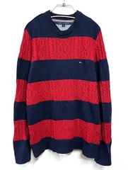 TOMMY HILFIGER ｜ミーヒルフィガー  ボーダー ケーブル ニット  セーター