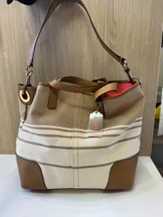 【中古品】コーチ COACH バッグ ブラウン キャンバス レディース　 ショルダーバッグ　現状品