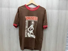 夏 HYSTERIC GLAMOUR ヒステリックグラマー 半袖Tシャツ 02222CT02 ガールプリント リンガーT VAMPRELLA M茶×赤