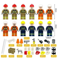m8120 消火作業員12体 消火消防員　消防車 キット レゴ ブロック 互換 LEGO　互換品 シティ 知育玩具 プレゼント ミニフィグ 全国送料無料 新品 未使用品 安い 追跡なし
