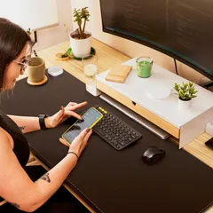 【新品・未使用】ホットマウスパッド デスクヒーター ブラック 33x80cm PSE認証  冷え対策 広い面積加熱