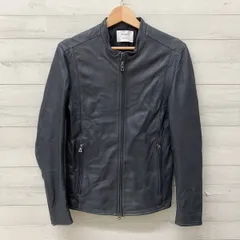 STUDIOUS ステュディオス ライダース ラムレザー ST14-1-5-16 シングルライダース ネイビー Sサイズ