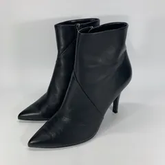 DIANA ダイアナ ショートブーツ サイドジップ ポインテッドトゥ ピンヒール ブラック 23.5 黒