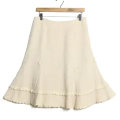 【美品】ピンクハウス★モチーフ付き♪マーメイド風スカート プードルウール サイズM アイボリー系 無地 z16548