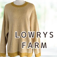 USED Lowrys Farm ストライプクルーニット イエロー フリーサイズ レディース ローリーズファーム