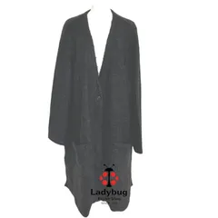 トロワドゥアン 5L　ロングニットカーディガン コーディガン ローブカーディガン　羽織　ブラック　黒 5L 19号 冬　大きいサイズレディース　日本製　TROIS DEUX UN