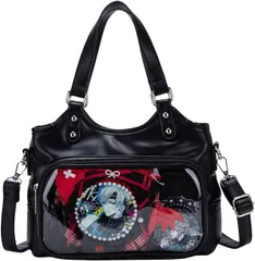 HARGIO(ハルジオ) 痛バ トート ショルダー 痛バッグ 小さめ ミニ かわいい おしゃれ 推し活バッグ トートバッグ ショルダーバッグ 2way 痛バック カバン 鞄 シート 付属 (ブラック)