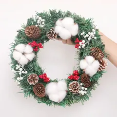 クリスマスリース クリスマス 花輪 オーナメント 30cm クリスマスツリー 飾り お歳暮  お祝い プレゼント 玄関 庭園 ドア ドア 窓おしゃれ  装飾品