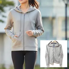スポーティーコーデに◎【G STAR RAW】ジースターロゥ ボーイフレンドフィット ジップアップパーカー フーディ 羽織り カジュアル デイリー タウンユース アウトドア ライトグレー系 レディース サイズM/M38833jYのサムネイル