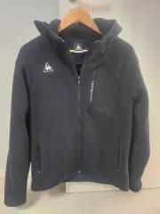 le coq sportif ルコックスポルティフ 黒 フリース フードジップアップ(送料 無料)