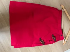 Burberrysバーバリー　レッドラップスカート赤Lサイズウール100%
