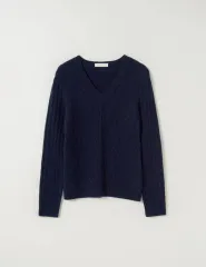 Fyeo ウール ニカ ケーブルニット (ネイビー)