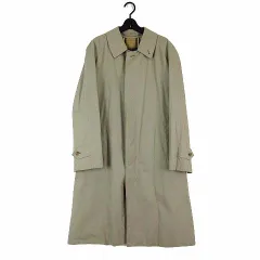 バーバリー BURBERRY コート ステンカラーコート 裏ノバチェック コットン M-L ライトベージュ 英国製