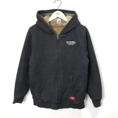 (160)ディッキーズ 起毛 WHO ジップアップ チャコール