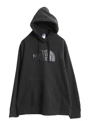 【お得なクーポン配布中!】 US企画 ノースフェイス プリント スウェット フード パーカー メンズ XL 古着 プルオーバー トレーナー アウトドア 裏起毛 黒 大きいサイズ