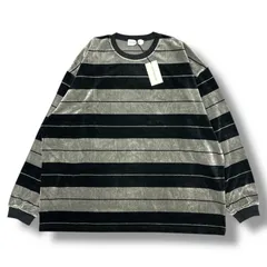 参考上代25300円 未使用 COOTIE PRODUCTIONS® 25SS Velour Border L/S Tee ベロアボーダー長袖Tシャツ カットソー クーティープロダクションズ CTE-25S327 ブラック XL (3001M)