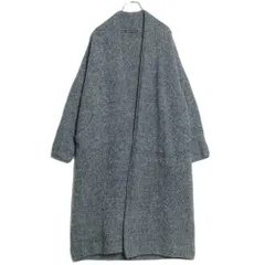 【美品】23区★ニットのロングコート サイズ38 グレー系 ボタンレスデザイン♪無地 z16549