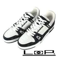 ルイヴィトン ■未使用■ トレイナー ライン スニーカー シューズ 靴 ホワイト ブラック 1A9JG7 9 1/2 箱 【471667】10